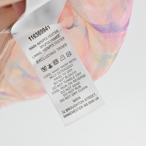 Maya Puff Sleeve Organza Mini Dress Size 8 Pastel Multi Floral Tiered Fairycore - Picture 10 of 15